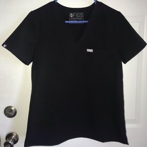 Figs Catarina One Pocket Scrub Top - Black